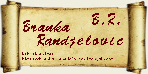 Branka Ranđelović vizit kartica